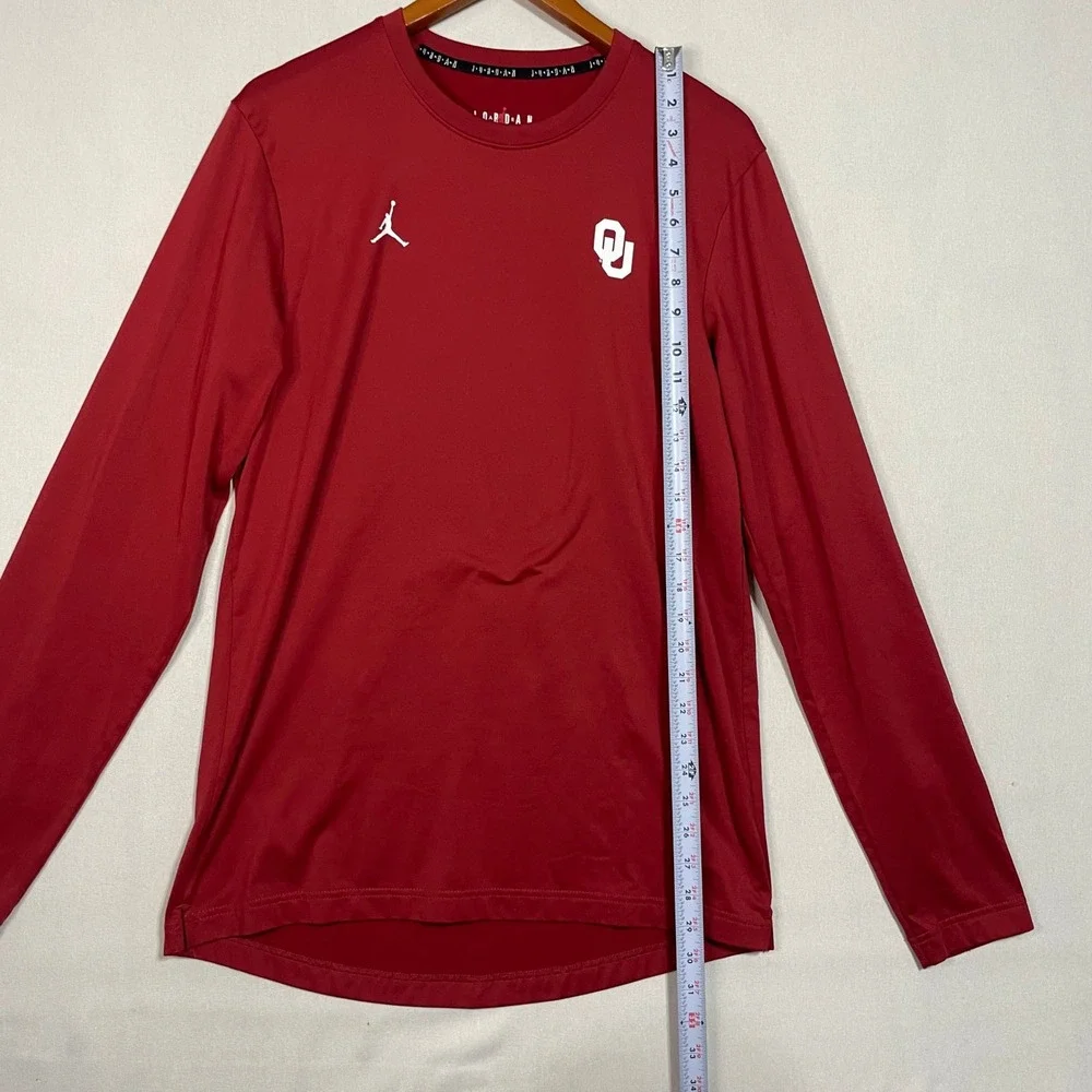 Jordan Men's Brand Oklahoma Sooners Crimson Dri-FIT Long Sleeve T-Shirt - Size M